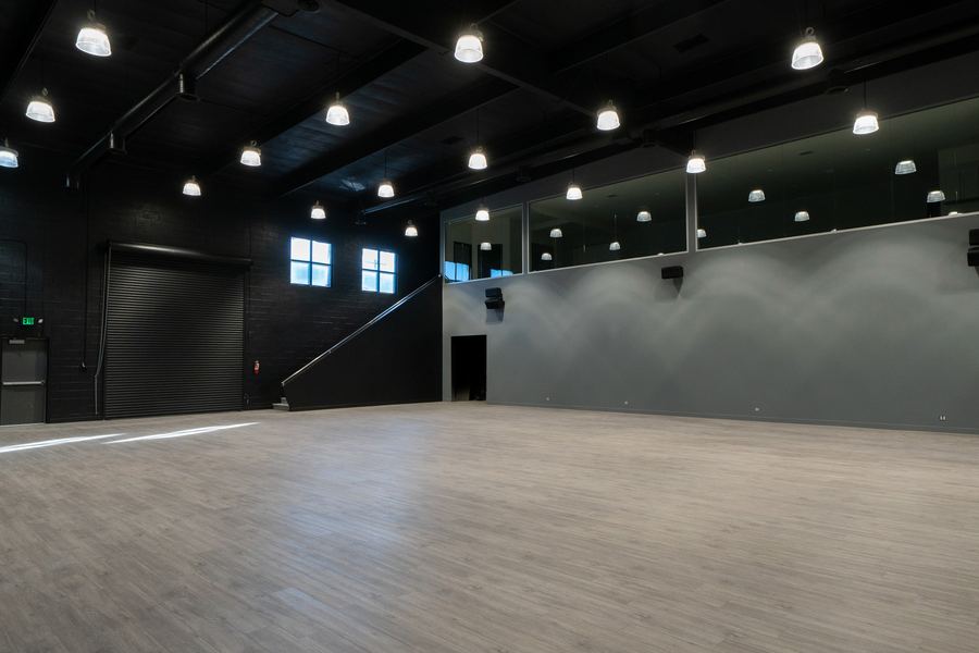 The empty main room of the Kinjaz Komplex, Los Angeles